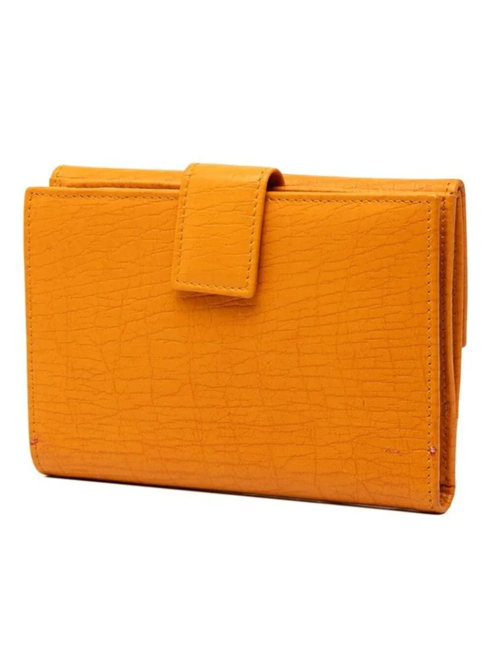Gucci Logo Middle Wallet Bifold Orange Yellow Leather